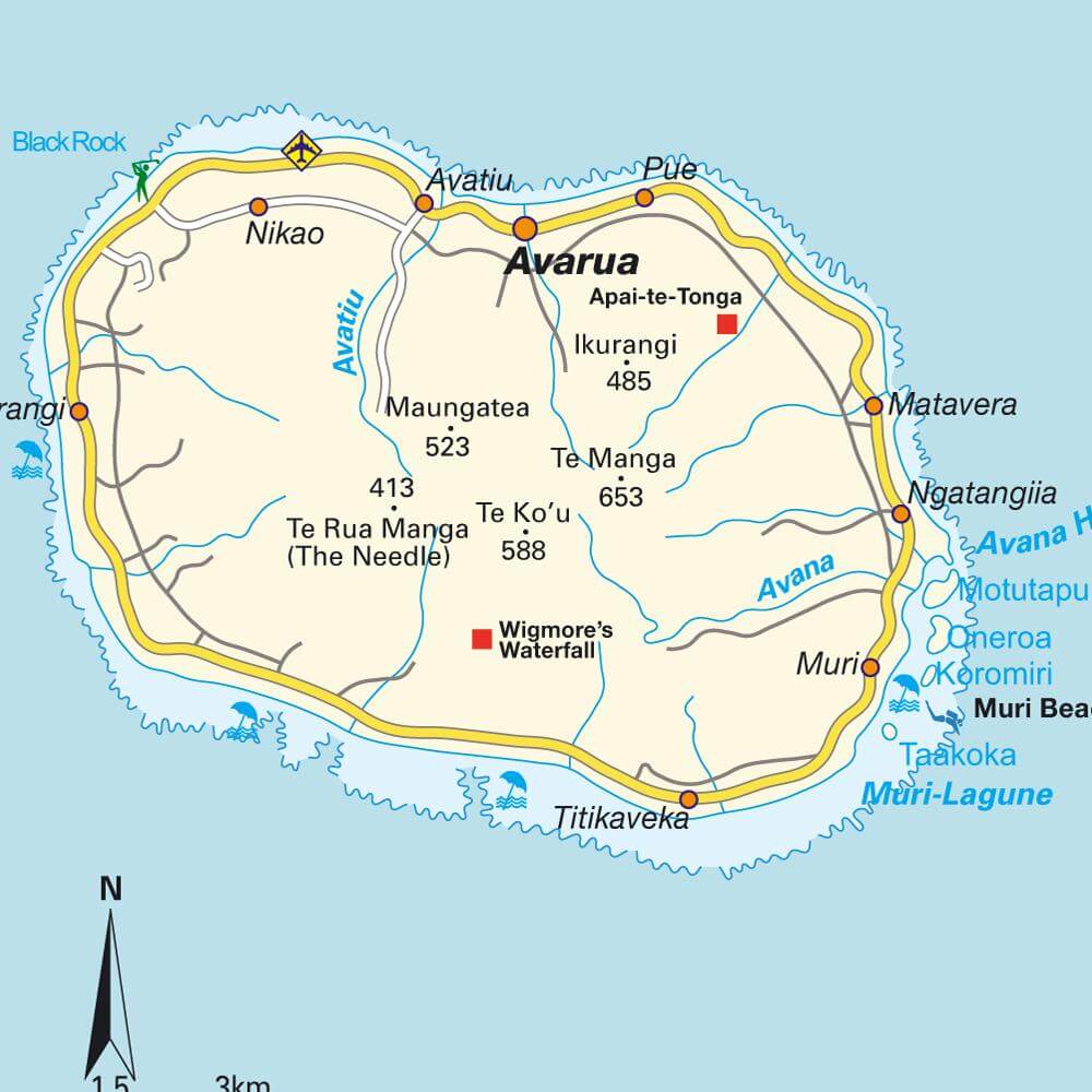 Cookinseln karte avarua